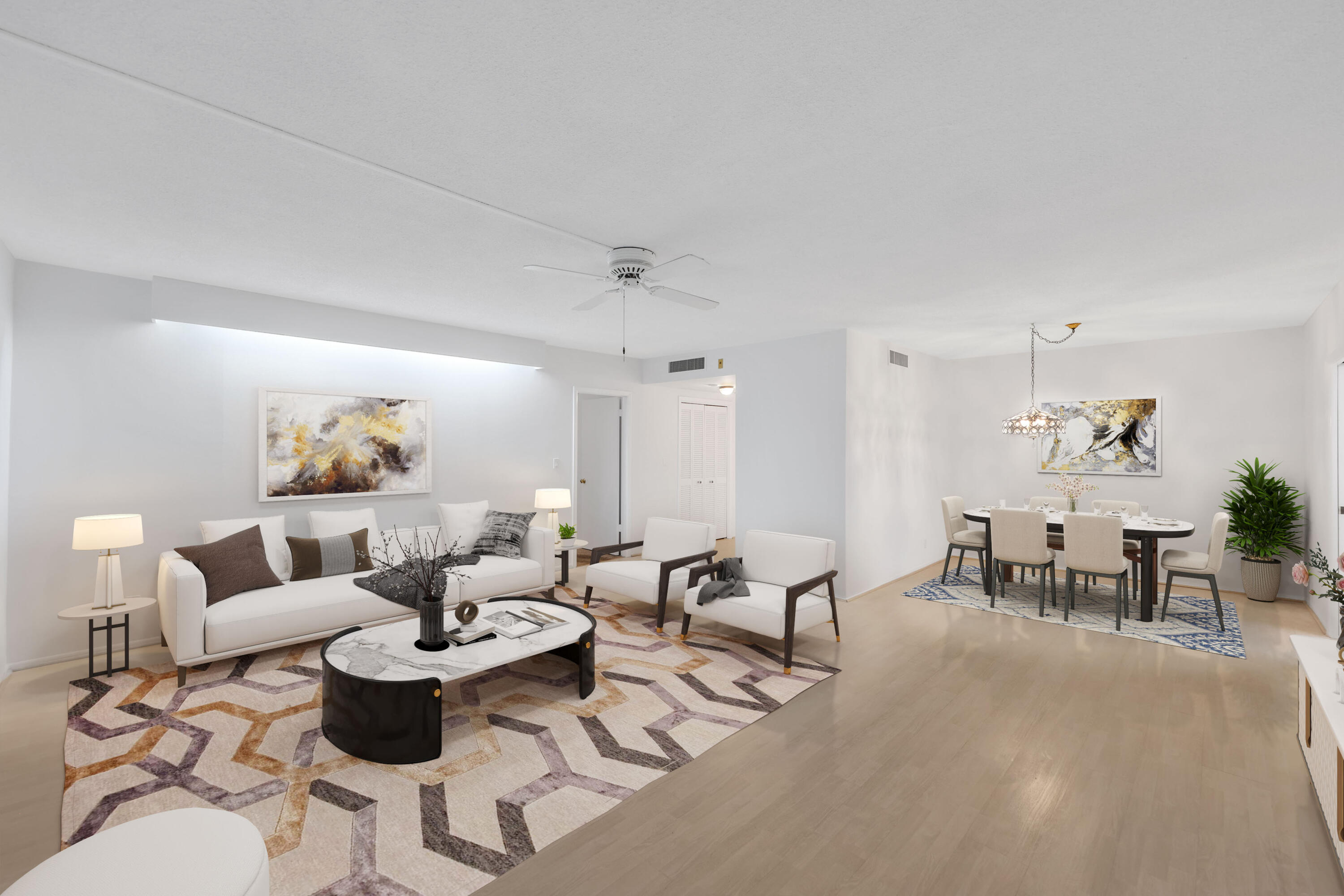 50 E Road, Unit 3C Delray Beach, FL 33483 - Photo 8 of 39 Living room + Dining room_final