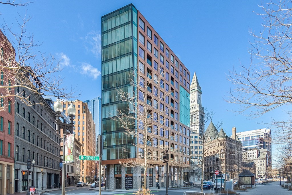 a front view of a building