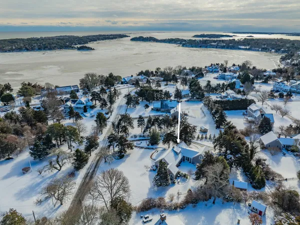 a view of a city and ocean view