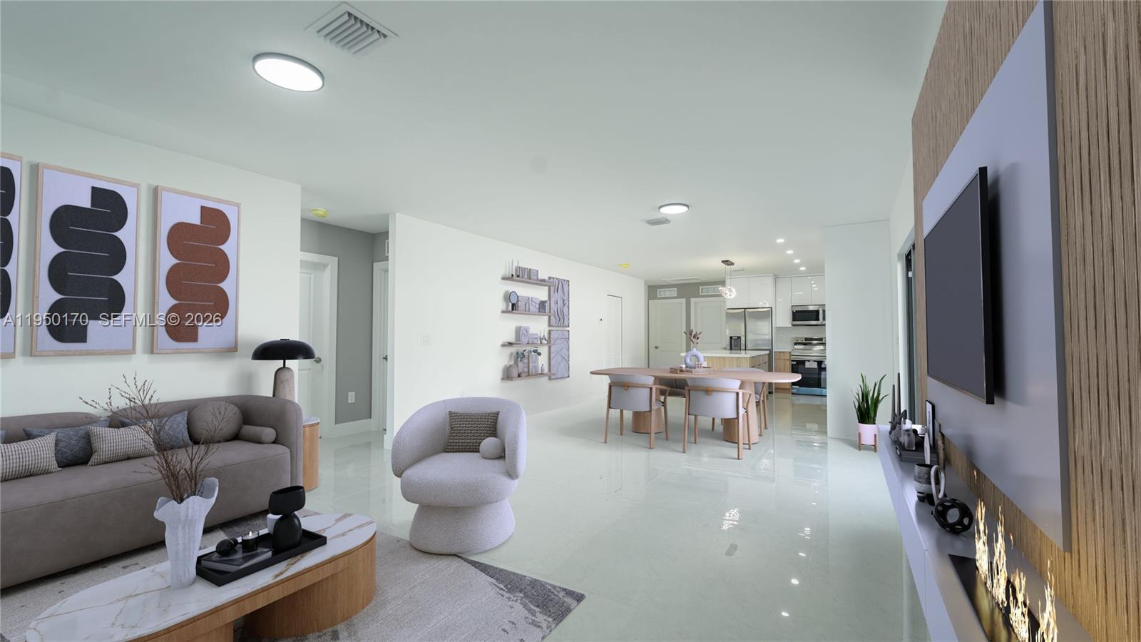 22840 Southwest 122nd Place Miami, FL 33170 - Photo 9 of 36 a living room with furniture and a flat screen tv