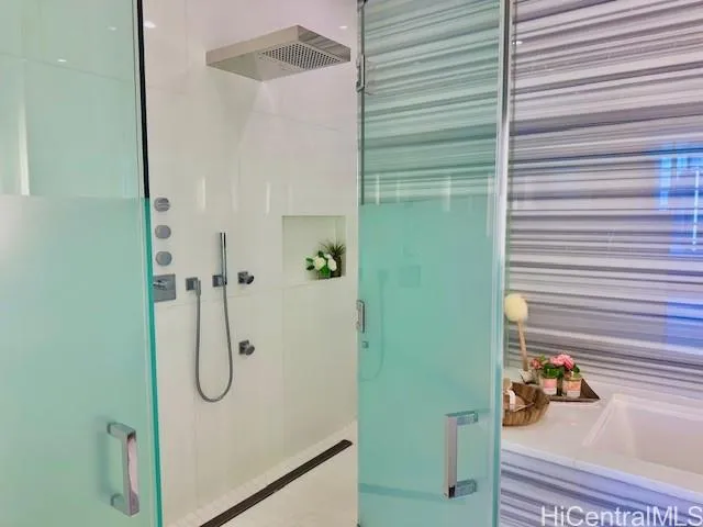 a bathroom with a shower