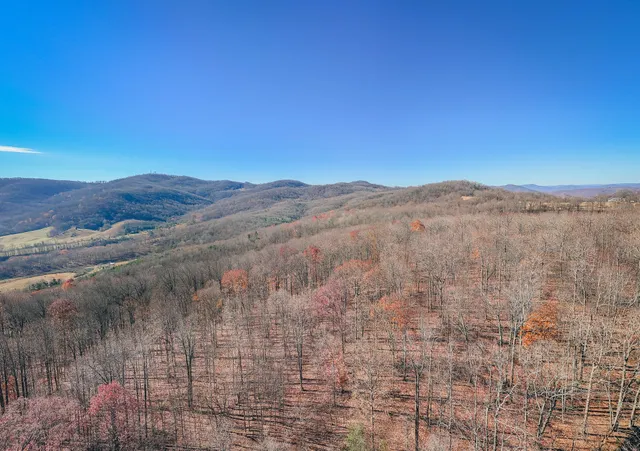 a view of a mountain range with trees in the background