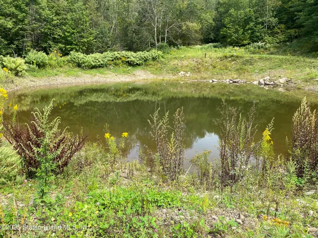 a view of a lake view with a garden