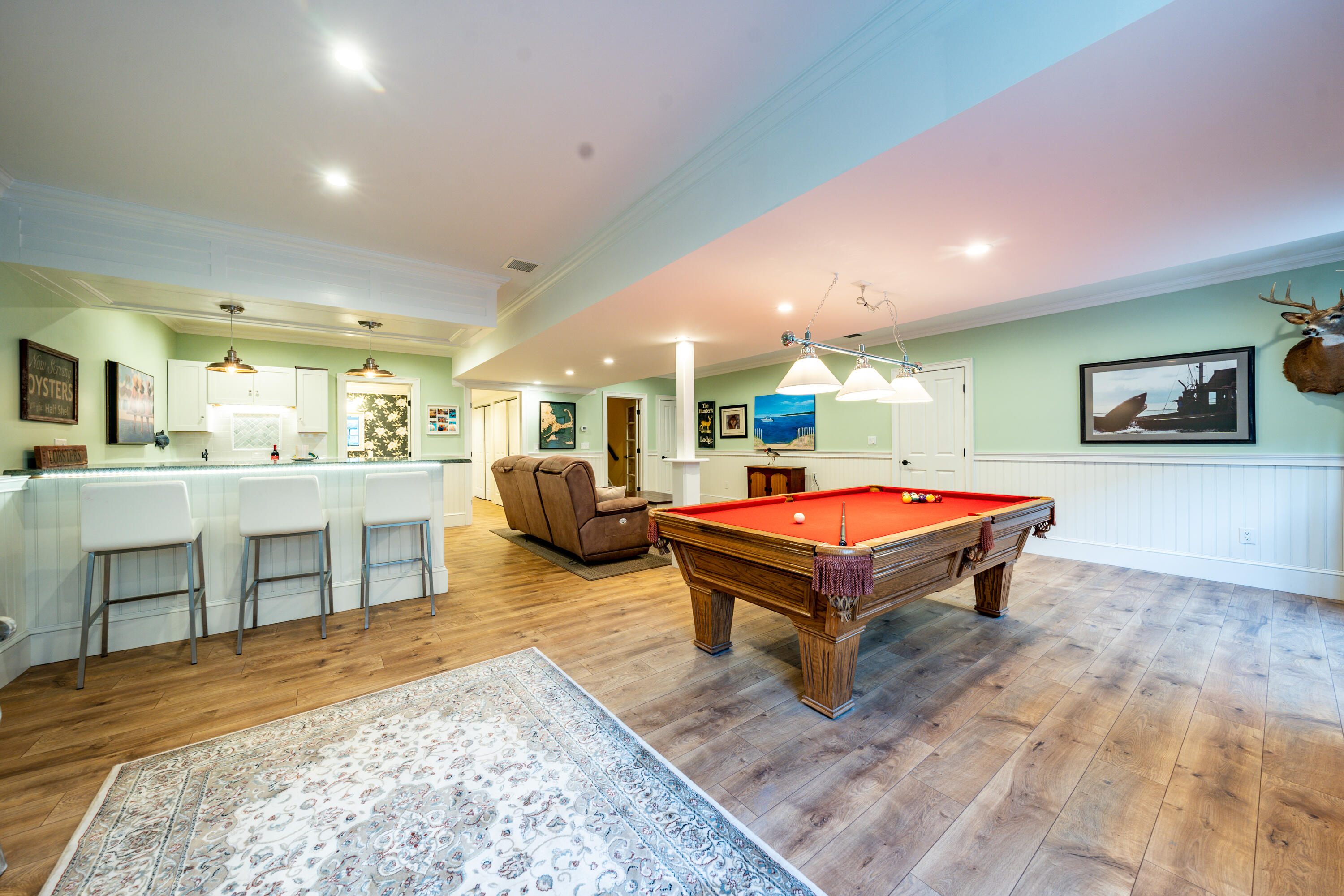 21 Jillian Drive Bourne, MA 02532 - Photo 31 of 46 a living room with furniture a wooden floor and pool table