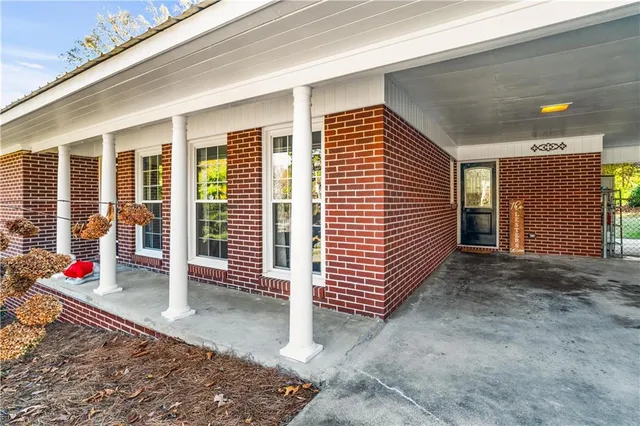 a view of porch with seating space