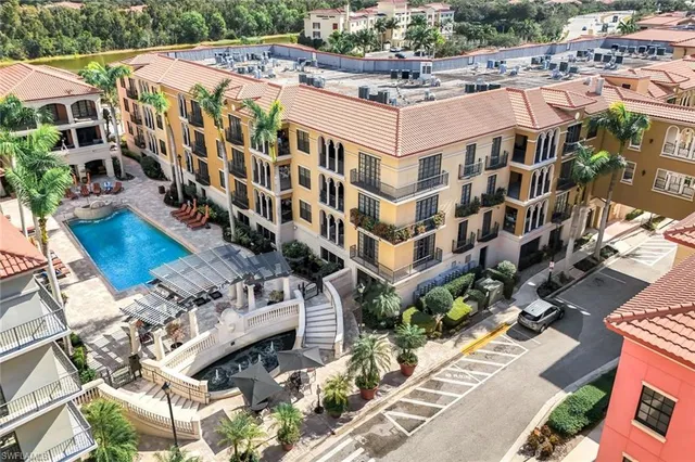 a aerial view of a multi story building