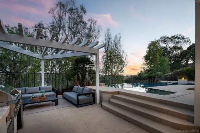 a outdoor space with patio lots of furniture