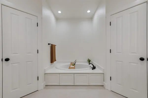 a close view of a bathroom sink and shower
