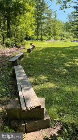 a view of a yard with an outdoor space