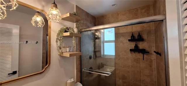 a bathroom with a shower