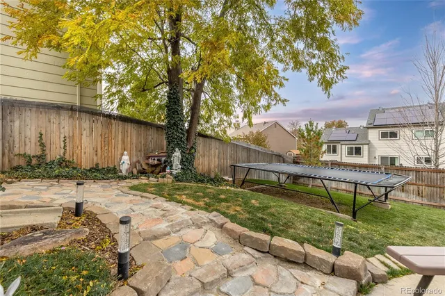 a house view with a backyard space