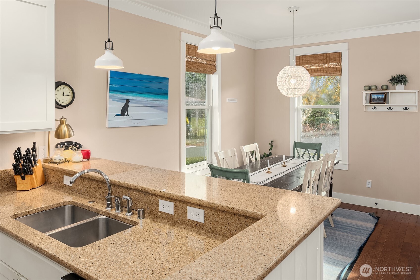 24 Float Lane Pacific Beach, WA 98571 - Photo 5 of 24 a kitchen with a sink a counter top space and a window