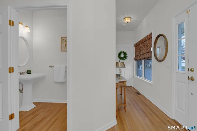 a view of a hallway with entryway