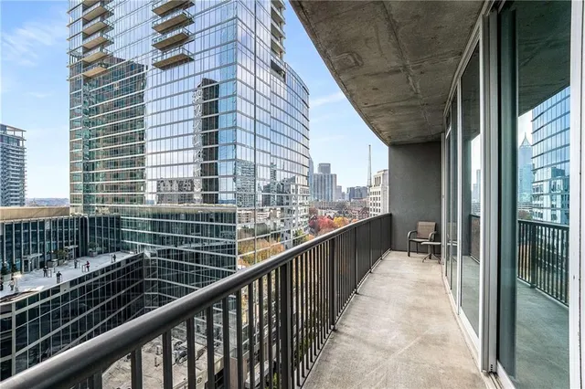 a view of balcony with city view