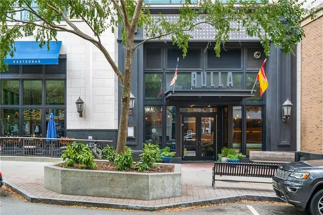 a view of a building with a porch