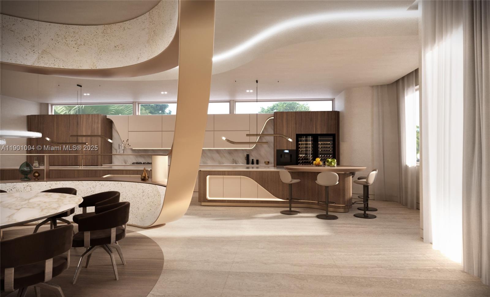 393 Centre Island Golden Beach, FL 33160 - Photo 14 of 31 a view of a dining room with furniture and chandelier