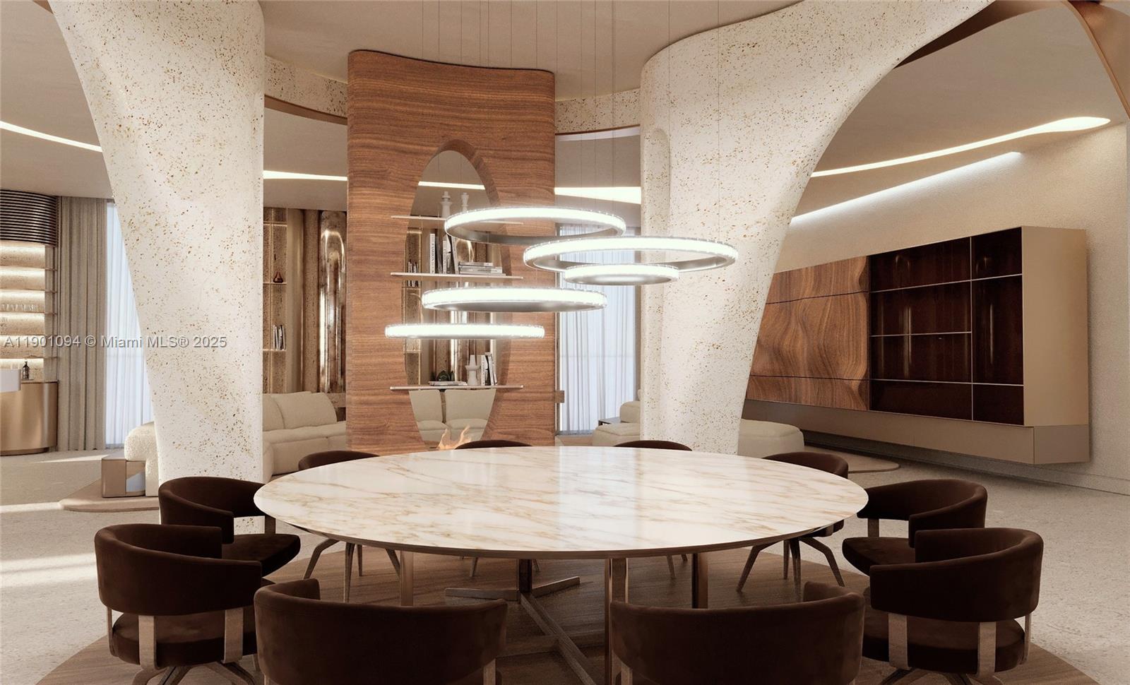 393 Centre Island Golden Beach, FL 33160 - Photo 15 of 31 a dining room with furniture and wooden floor