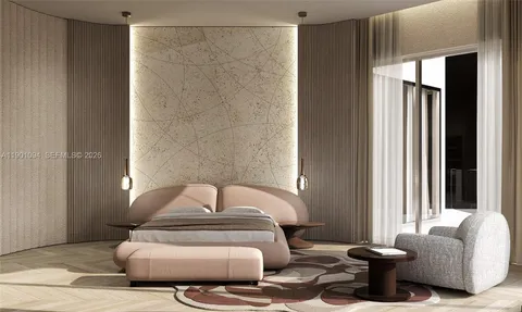 a bedroom with furniture and a window