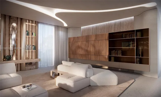 a living room with furniture