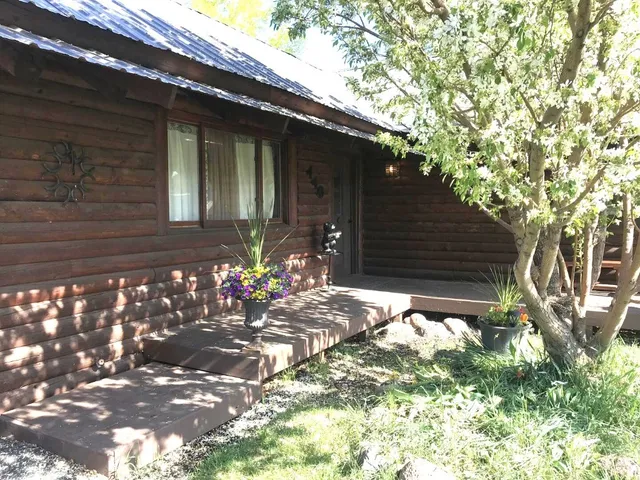 a view of backyard of a house