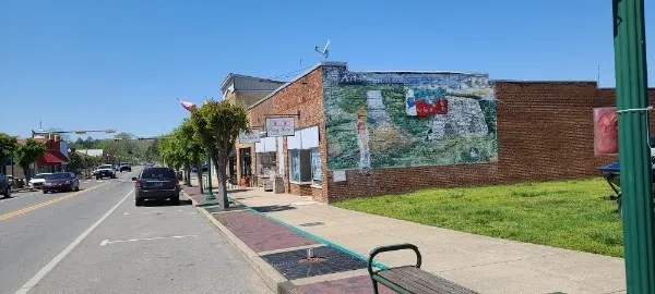 a view of path along with building