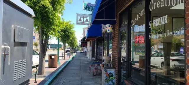a car parked in front of a building