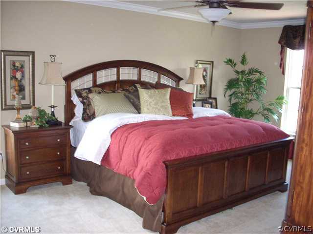 10118 Orchard Meadow Road Mechanicsville, VA 23116 - Photo 4 of 7 a bedroom with a bed and a potted plant