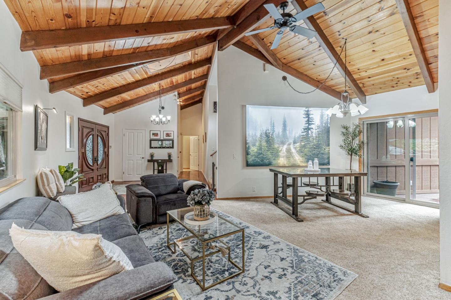 200 View Road Felton, CA 95018 - Photo 8 of 44 a living room with furniture and a large window