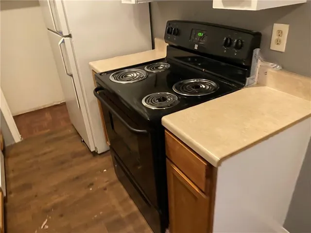 a close up of a stove top oven