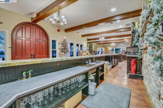 a bathroom with a mirror and mirror