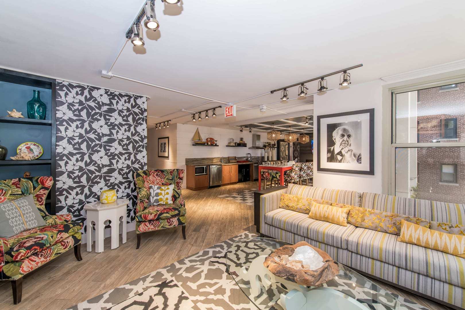 860 North Dewitt Place, Unit 1501 Chicago, IL 60611 - Photo 15 of 17 a living room with furniture and a fireplace