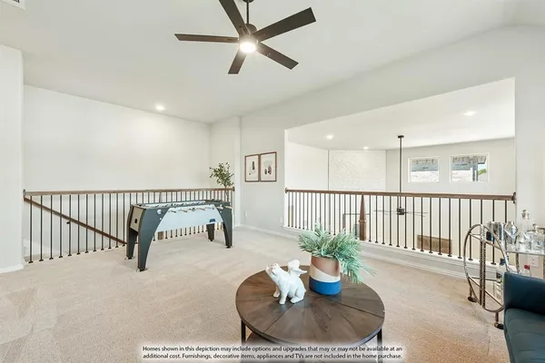 a living room with furniture and rug