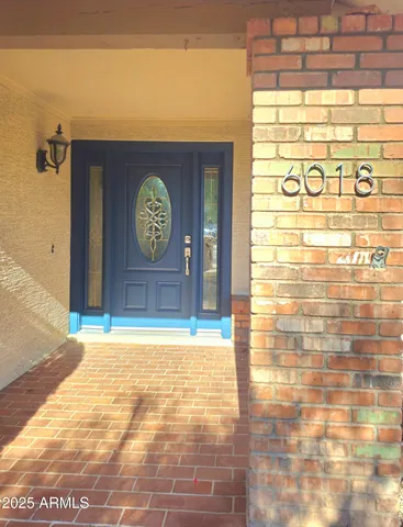 a view of a door of the house
