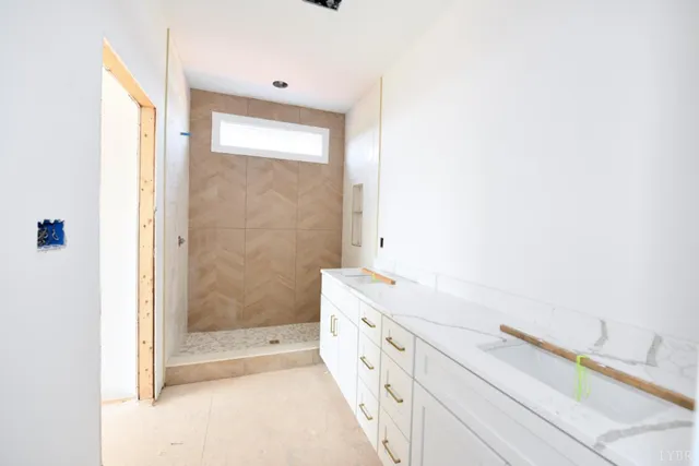 a bathroom with a shower