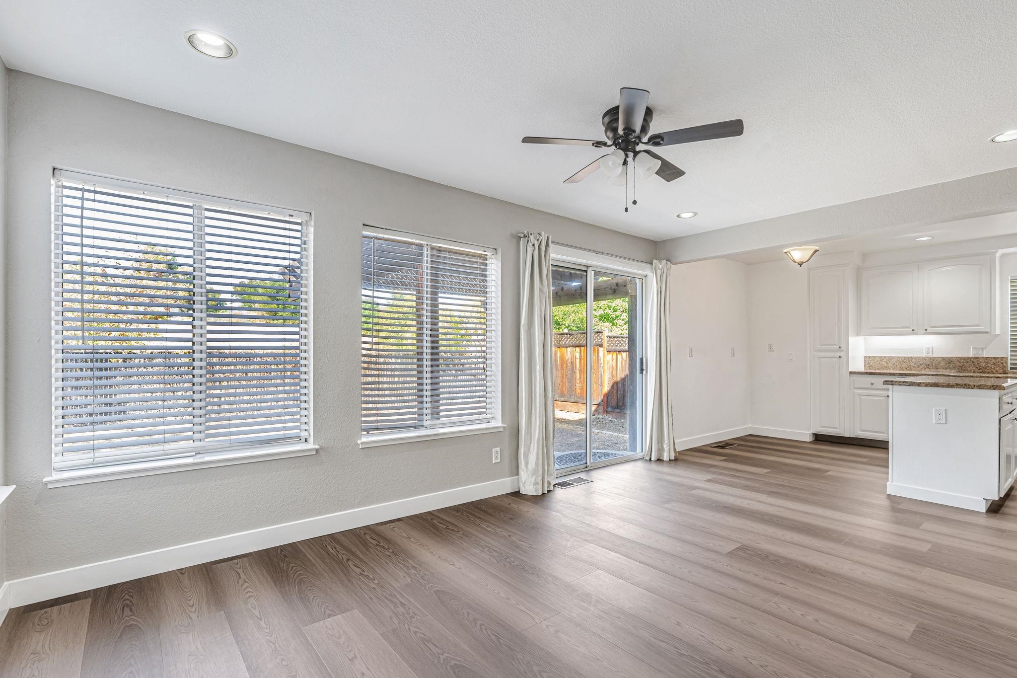 5052 Perry Way Antioch, CA 94531 - Photo 14 of 51 Unfurnished dining area with recessed lighting, light wood-style floors, and a ceiling fan