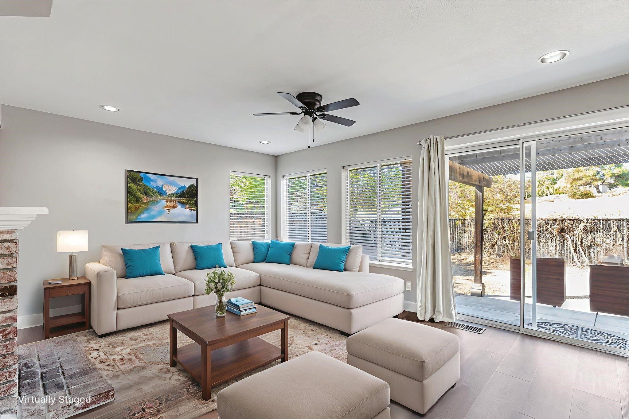 5052 Perry Way Antioch, CA 94531 - Photo 7 of 51 Living room with wood finished floors, recessed lighting, and ceiling fan