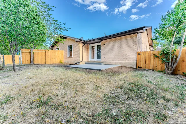 a view of backyard with tree