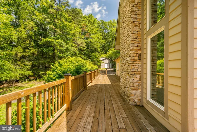 a view of a lake with a big yard