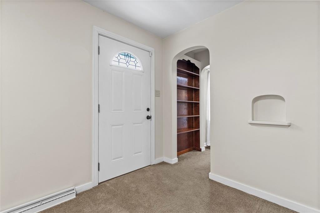 Entry with built-in shelves