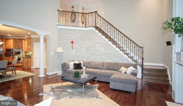 a view of entryway with wooden floor