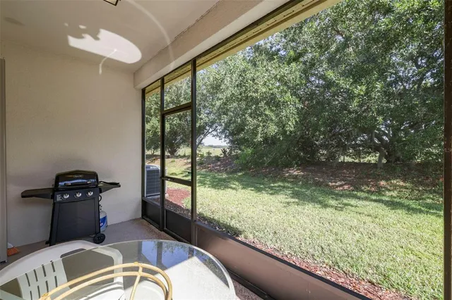 a view of a balcony and chair