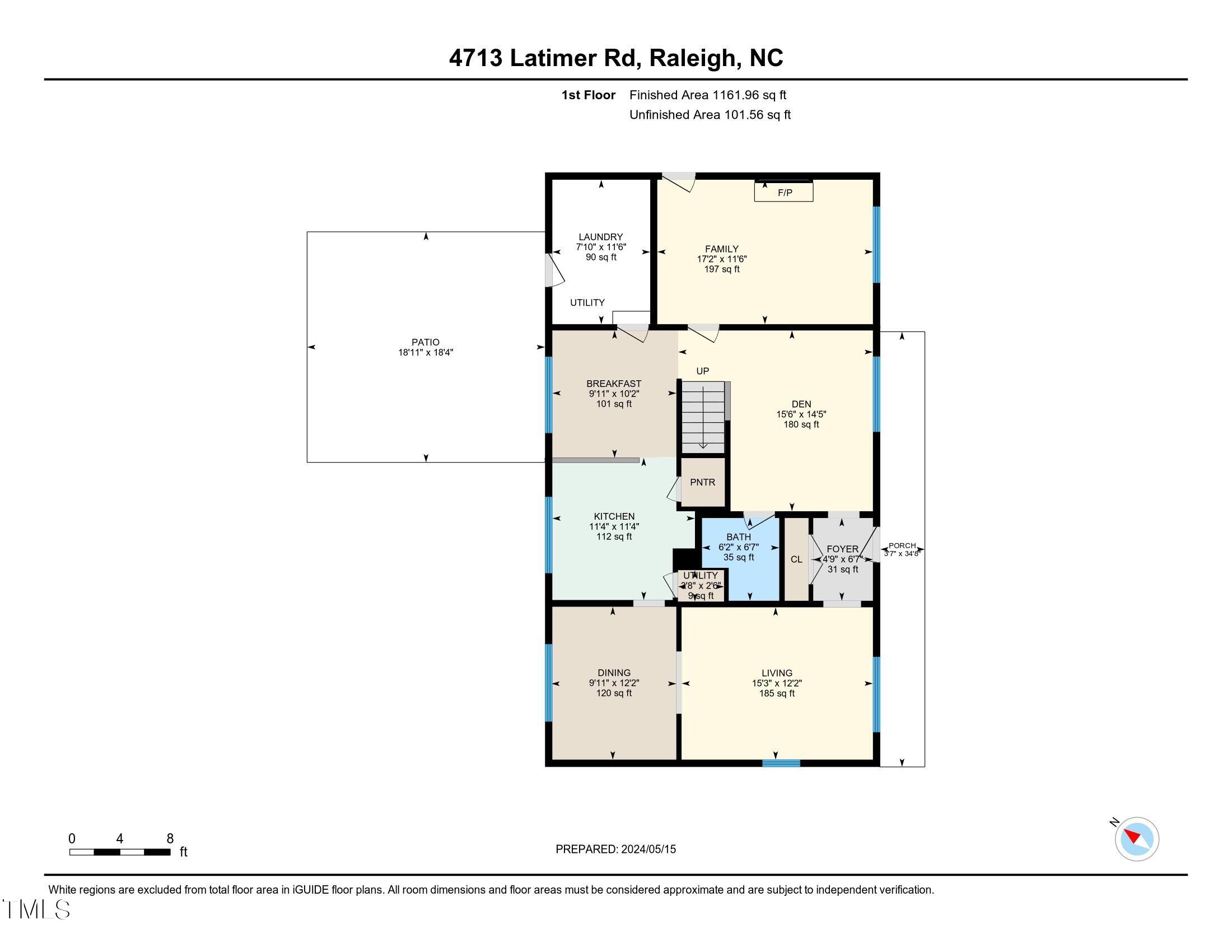 4713 Latimer Road Raleigh, NC 27609 - Photo 33 of 34 1st Floorplan