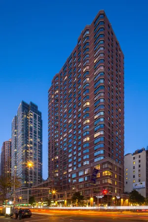 a view of a tall building