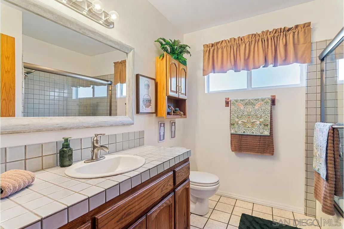 2877 Polk Road Alpine, CA 91901 - Photo 22 of 40 a bathroom with a sink a toilet and a mirror