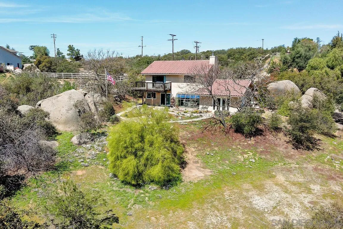 2877 Polk Road Alpine, CA 91901 - Photo 34 of 40 a view of a house with a yard basket ball court and outdoor seating