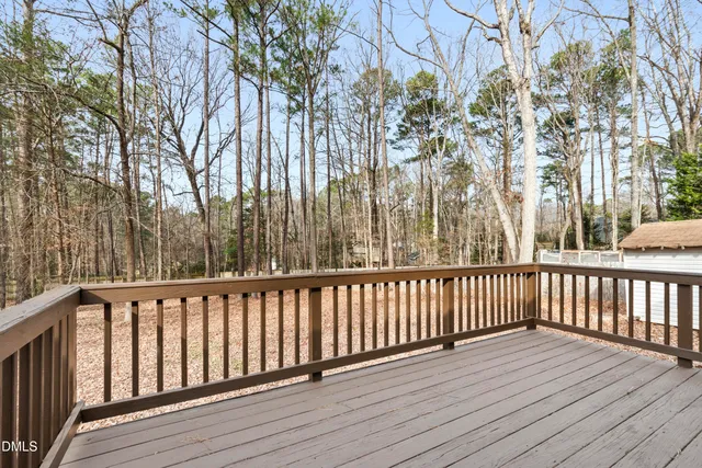 a view of a wooden deck