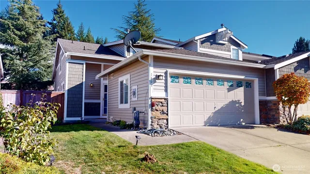 a front view of a house with a door