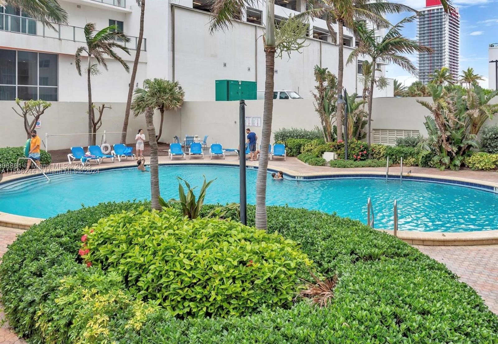 4001 South Ocean Drive, Unit 9F Hollywood, FL 33019 - Photo 20 of 25 an aerial view of a house with swimming pool and outdoor seating