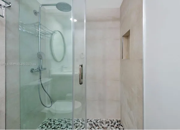 a bathroom with a shower