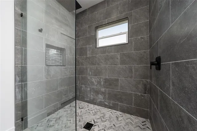 a bathroom with a shower